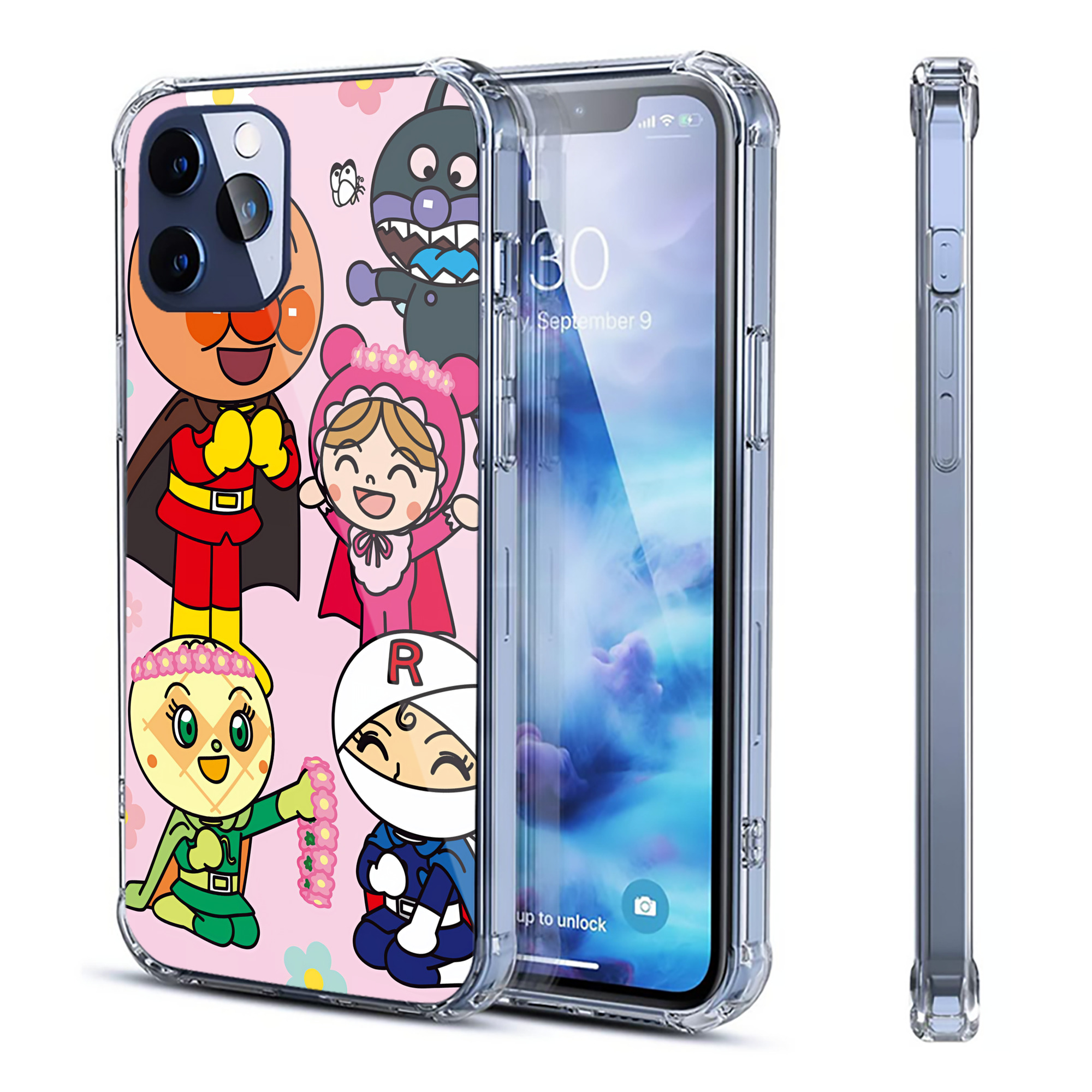 （画像用） アンパンマン Anpanman 【iPhone 12シリーズ対応】透明スマホケース（クリアソフトケース）